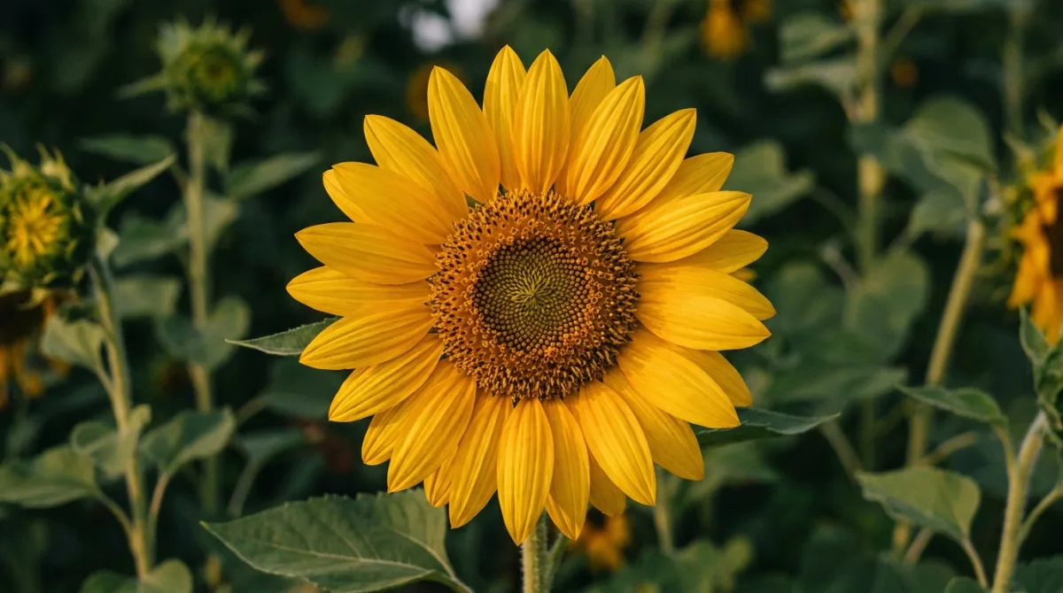 Golden sunflower in bloom